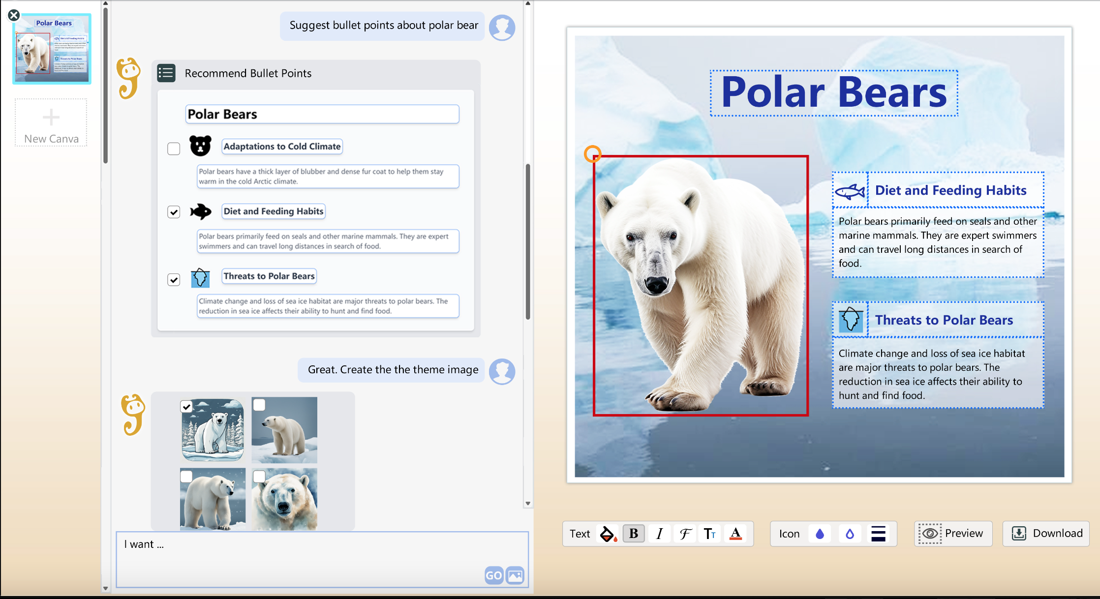 SocialCanva AI-powered design interface